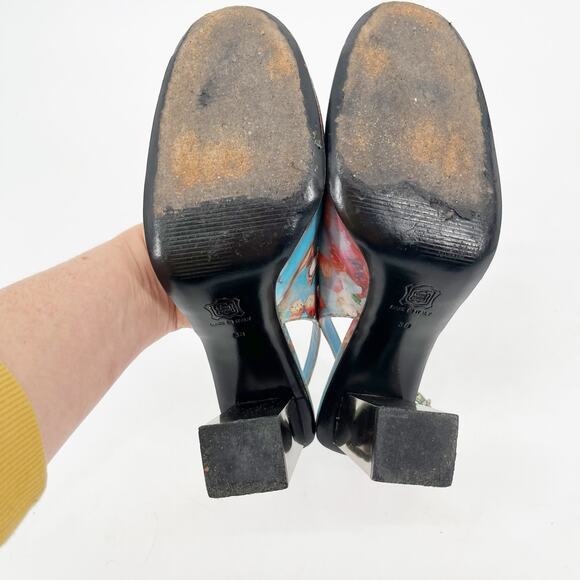 Dolce & Gabbana IT 38 F/W 1999 Butterfly Floral Holographic Slingback Heels - Picture 10 of 15